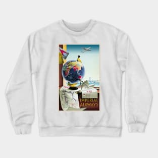 Imperial Airways UK Vintage Poster 1938 Crewneck Sweatshirt